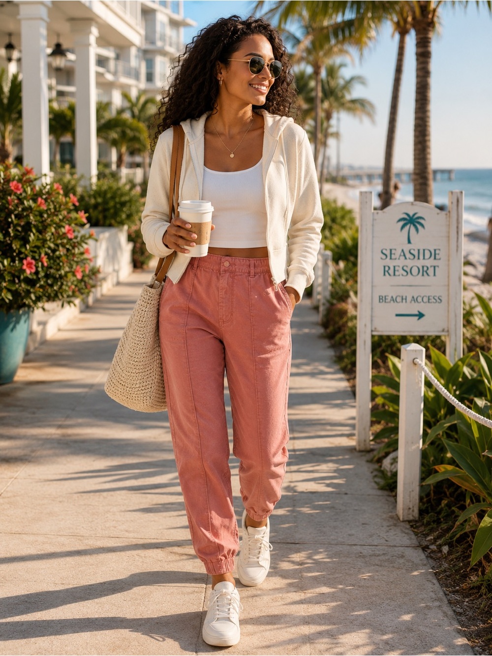 🌴 Hollister Coral Resort Jogger Pants XS 🌴 - Picture 1 of 9